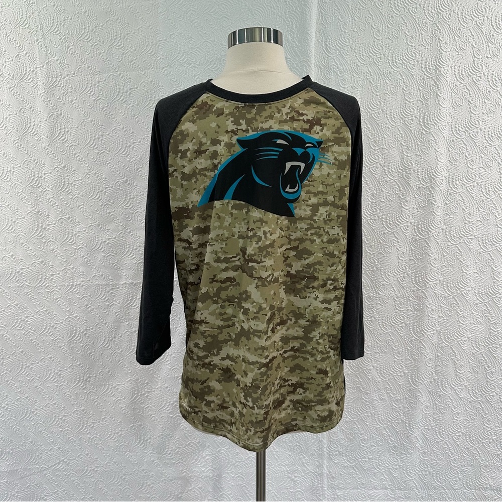 Mens Nike NFL Panthers 3/4 Sleeve Salute to Service T Shirt